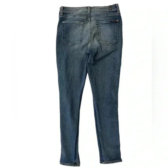 7 FOR ALL MANKIND Luxe Vintage High Waist Ankle Skinny Jean Silver  Stripe 29/8 - Picture 9 of 15